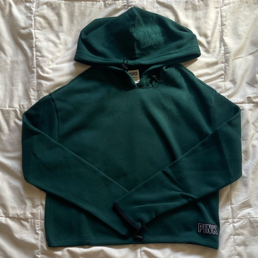 Victoria’s Secret/PINK drawstring hoodie in the cutest shade of green